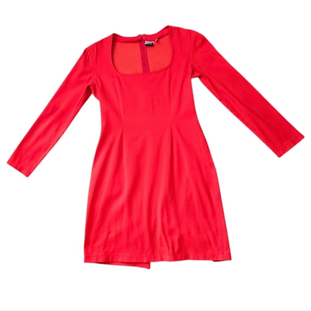 Moschino Jeans Vintage 1990s Orange Long Sleeve Dress size 10 GVC